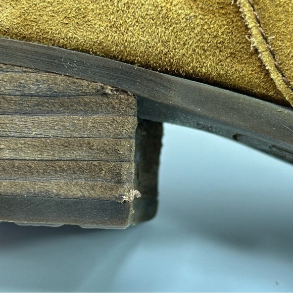 Born Camel Brown Leather Outside Zipper Ankle Boots Size 7.5 Almond Toe - Picture 14 of 16